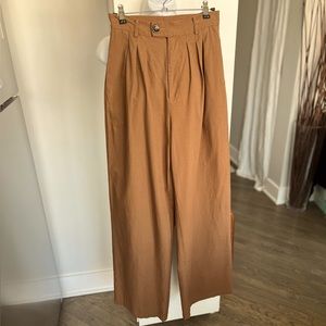 High waisted fold pleated pants